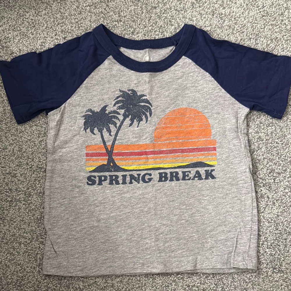 Spring Break Kids Short Sleeve Tee - Gray and Navy